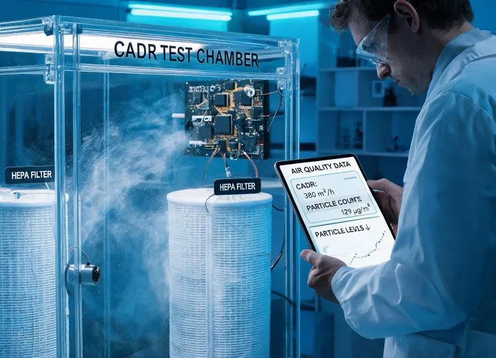 Air purifier CADR and filter testing