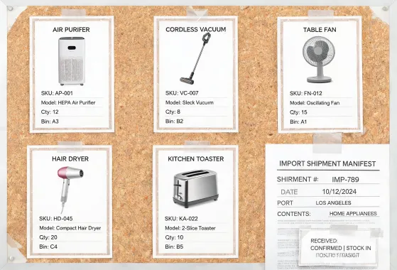 Distributor mixed appliance container planning